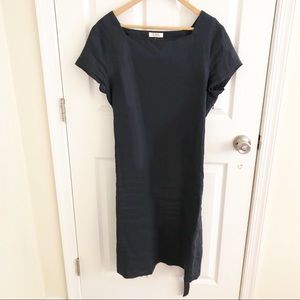 Galeries Lafayette Paris Linen Dress In Blue